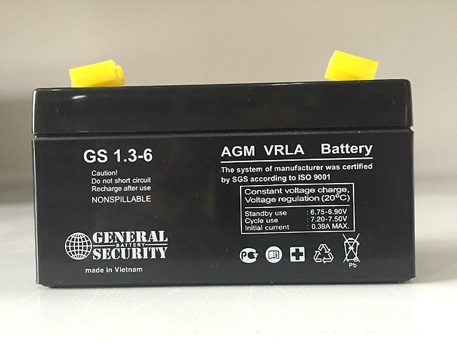 батарея General Security GS 1,3-6 (GS1,3-6) 1.3ah 6V - купить в Нижнем Новгороде